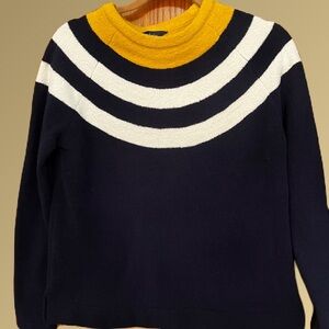 Joules Women's Cowl Neck Sweater - Mustard, White, Navy